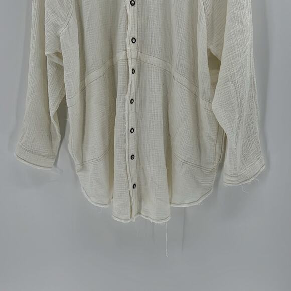 Free People Women's Summer Daydream Button Down Shirt - White - Large - NWT - Picture 3 of 7